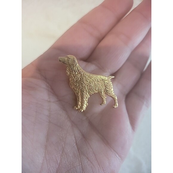 Vintage Kenart Golden Retriever Brooch Pin Gold Tone Jewelry Costume - Picture 10 of 10